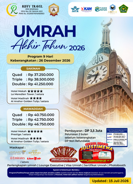 UMRAH AKHIR TAHUN 9H - MAWADDAH - DESEMBER 2026
