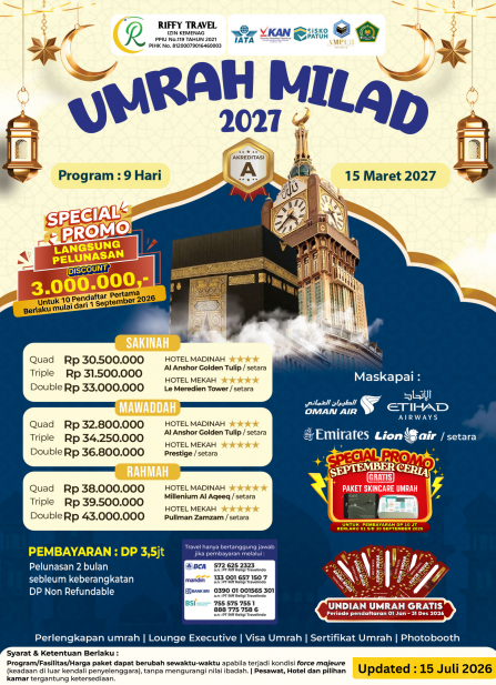 UMRAH MILAD - RAHMAH (15 MARET 2027)