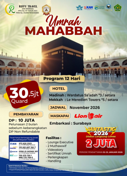UMRAH MAHABBAH 12 H (NOVEMBER 2026)