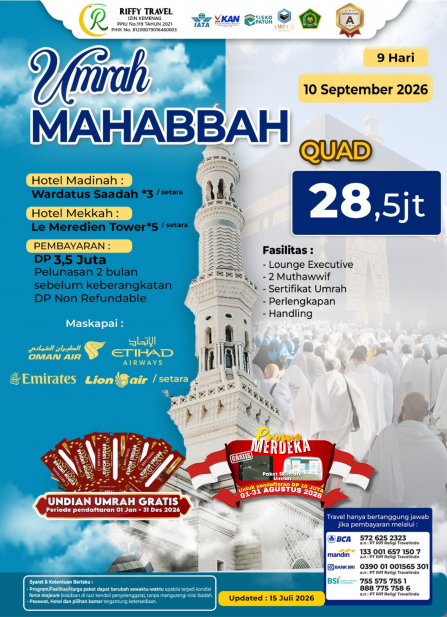 UMRAH MAHABBAH (10 SEPTEMBER 2026)