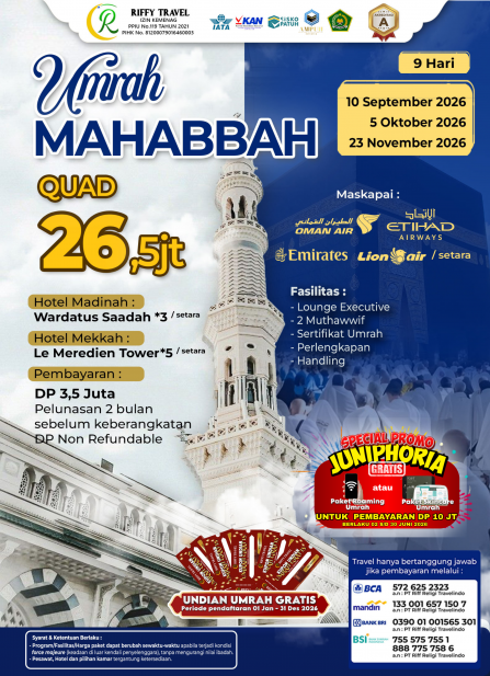 UMRAH MAHABBAH (10 SEPTEMBER 2026)
