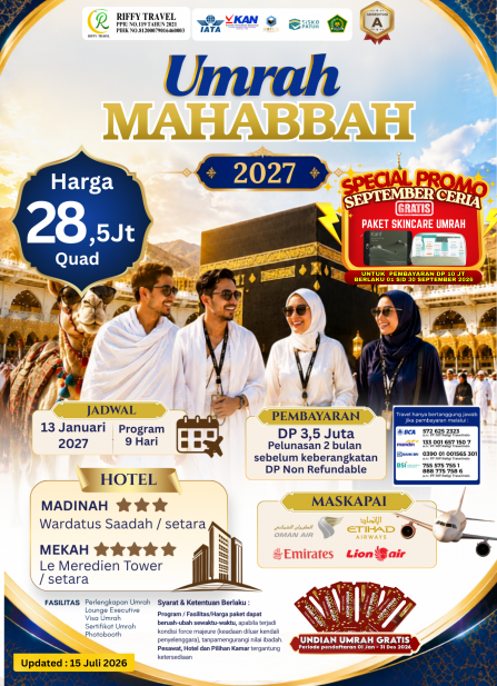 UMRAH MAHABBAH (13 JANUARI 2027)