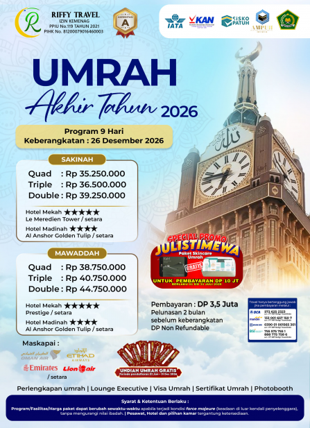 UMRAH AKHIR TAHUN 9H - SAKINAH - DESEMBER