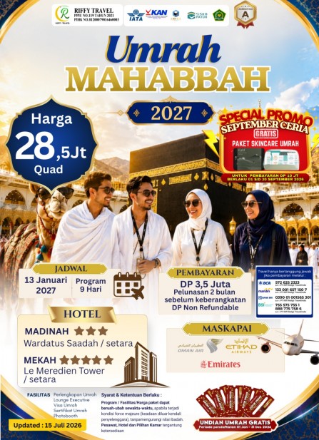 UMRAH MAHABBAH (13 JANUARI 2027)