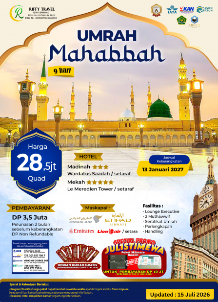 UMRAH MAHABBAH (13 JANUARI 2027)