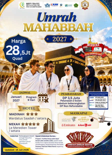 UMRAH MAHABBAH (13 JANUARI 2027)