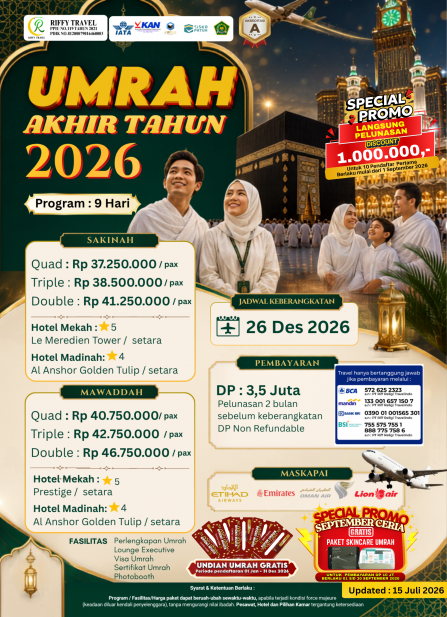 UMRAH AKHIR TAHUN 9H - SAKINAH - DESEMBER 2026
