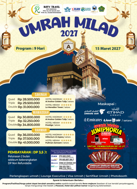 UMRAH MILAD SAKINAH (15 MARET 2027)