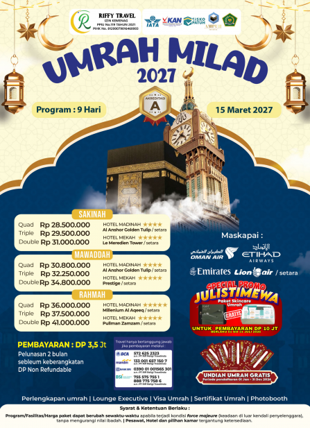 UMRAH MILAD - RAHMAH (15 MARET 2027)
