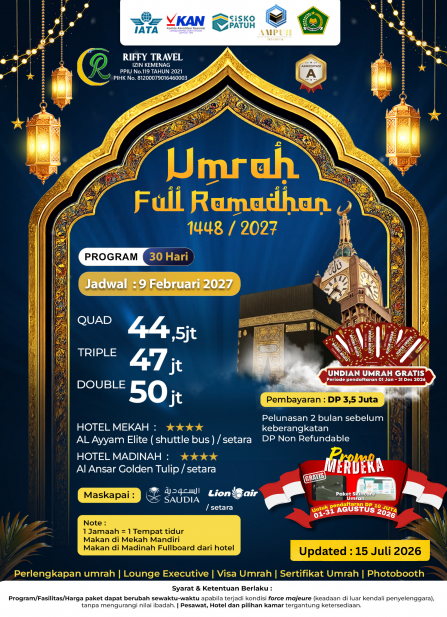 UMRAH FULL RAMADHAN 1448H - 9 FEBRUARI 2027