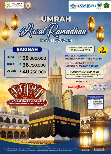 UMRAH AWAL RAMADHAN - SAKINAH (9 HARI) 