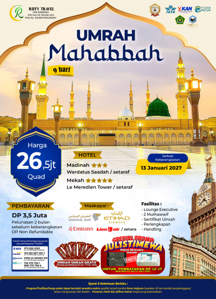 UMRAH MAHABBAH (13 JANUARI 2027)