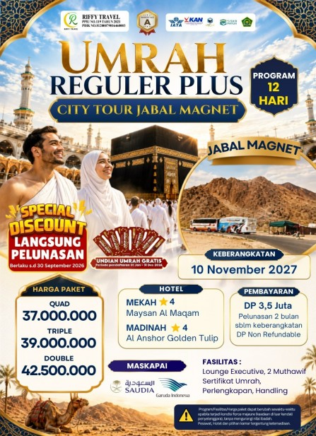 UMRAH PLUS JABAL MAGNET 12 H - SAKINAH (10 NOVEMBER 2027)