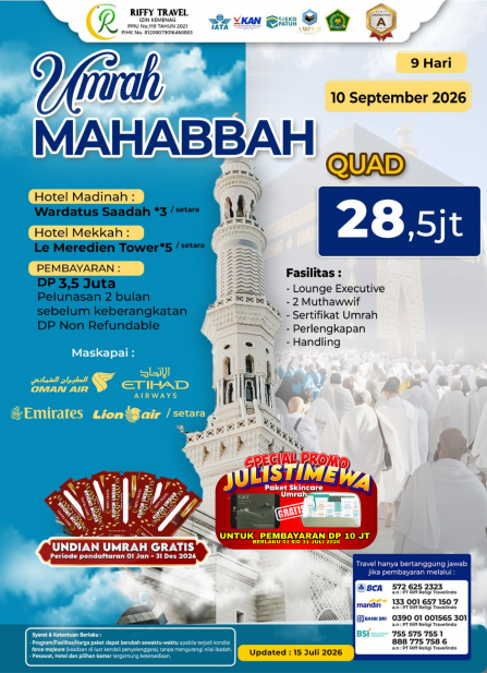 UMRAH MAHABBAH (10 SEPTEMBER 2026)