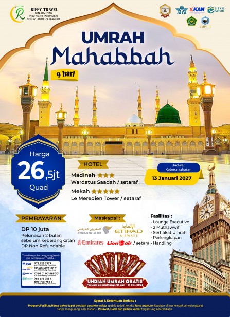 UMRAH MAHABBAH (13 JANUARI 2027)