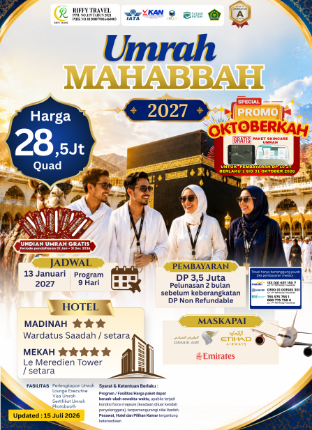 UMRAH MAHABBAH (13 JANUARI 2027)
