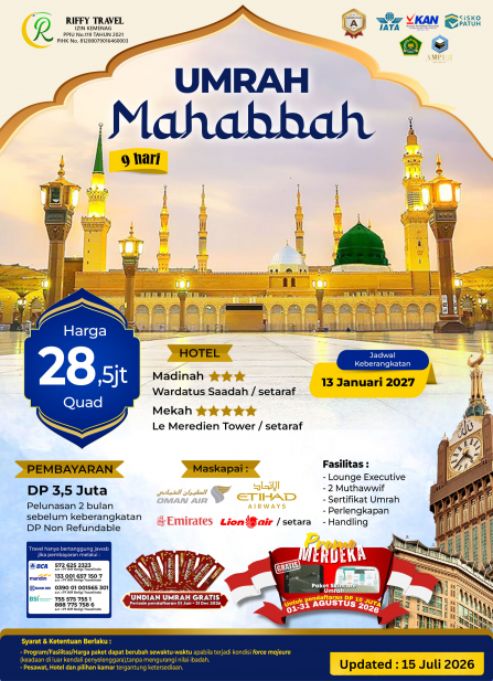 UMRAH MAHABBAH (13 JANUARI 2027)