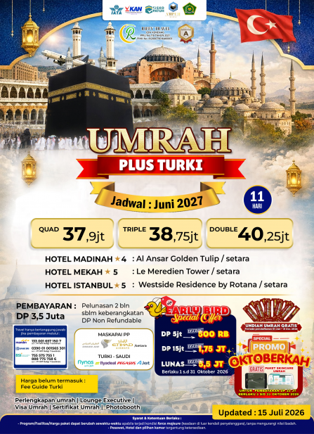 UMRAH PLUS TURKEY 11 H - JUNI 2027