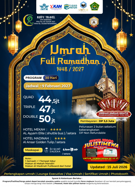 UMRAH FULL RAMADHAN 1448H - 9 FEBRUARI 2027