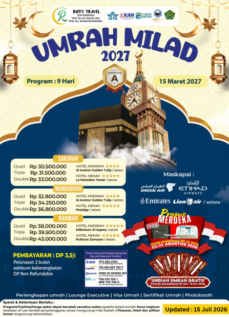 UMRAH MILAD SAKINAH (15 MARET 2027)